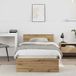 vidaXL Bedframe met hoofdbord artisanaal eiken 90 x 200 cm