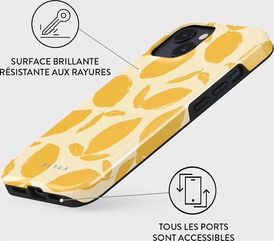 BURGA Telefoonhoesje voor iPhone 13 - MagSafe-compatibel - Schokbestendige Hardcase Hoesje - Lemon Tart
