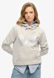 Superdry Super Athletics hoodie Dames Glacier Grey Marl Katoen/Polyester