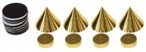 Dynavox Sub-Watt Absorber Set van 4, in hoogte verstelbare ontkoppeling voor HiFi-apparaten en luidsprekers met sluitringen, messing