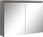 Paso 80 x 20 x 60 cm – Gris Chêne – Armoire de salle de bain avec miroir