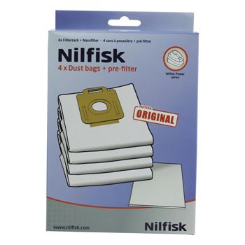 Nilfisk Power Series Dust Bags - 4 Pack - White