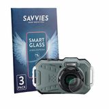 Savvies 3 Stuks Screenprotector - Geschikt voor Ricoh Pentax WG-1000 (Lens) - Beschermfolie Glas Transparant