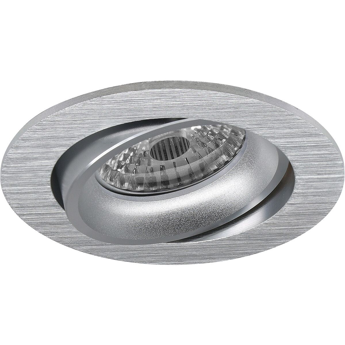 BES LED Spot Armatuur GU10 - Pragmi Delton Pro - Inbouw Rond - Mat Zilver - Aluminium - Kantelbaar - Ø82mm