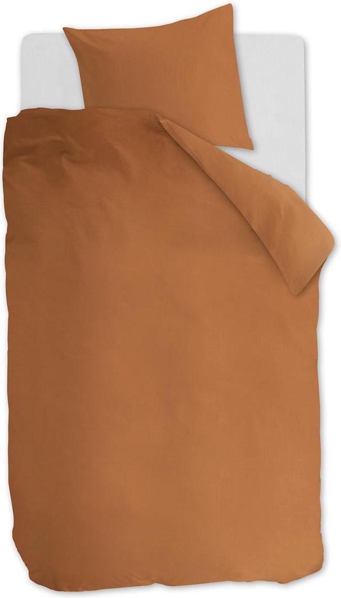 Ambiante Cotton Uni Dekbedovertrek - Eenpersoons - 140x200/220 cm - Oranje