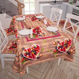 PETTI Artigiani Italiani - Tafelkleed voor keukentafel, aardbeiendesign, 12 plaatsen (140 x 240 cm), 100% Made in Italy