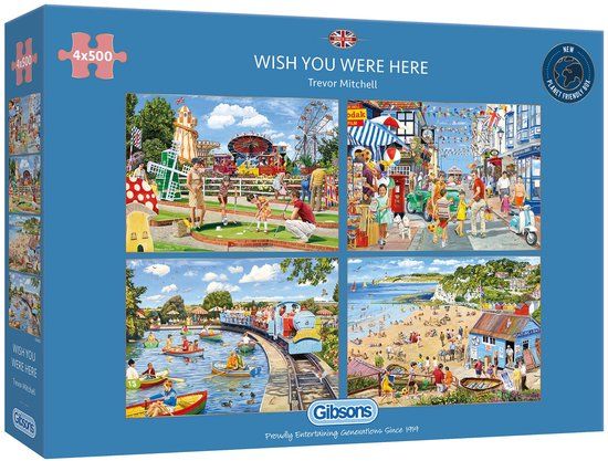 Gibsons puzzel Wish you were Here (4x500) - 5012269050592
