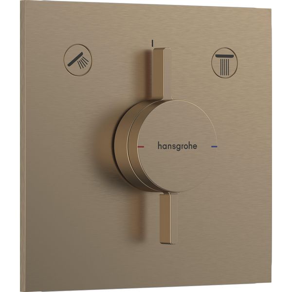 Hansgrohe Duoturn afdekset badkraan vierkant v/2 funct. brush bronze 75417140