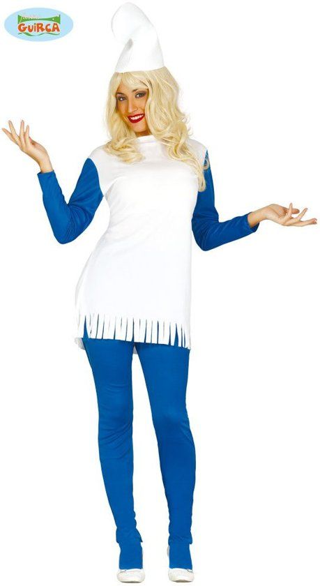 Smurf Kostuum Smurfin Dwerg Vrouw Maat 38/40 Carnaval kostuum Verkleedkleding