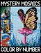 Mystery Mosaics Color by Number: Beautiful Mosaic Designs for Stress Relief, Pixel Art Challenges to Reveal Hidden Images