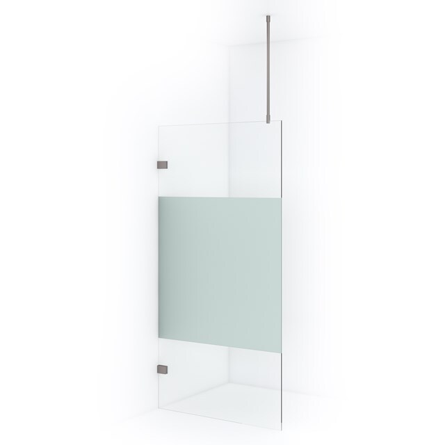 Maxaro Inloopdouche Diamond 100cm 8mm Helder Veiligheidsglas met Matte Strook Geborsteld RVS