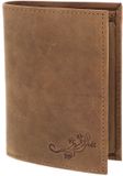 oxmox Leren portemonnee Leather RFID Protect Kombibörse Lizard 2.0 Embossed Vintage Light Brown bruine