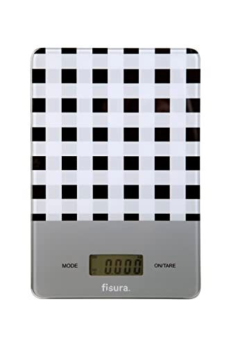 Fisura - Digitale keukenweegschaal Vichy - Zwart - 5 kg/11 lbs