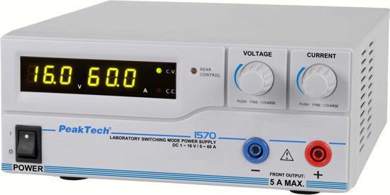 PeakTech 1570 Schakelmodus laboratorium Voeding DC 1 - 16 V / 0 - 60 A met USB