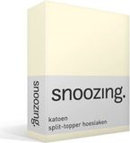 Snoozing katoen split-topper hoeslaken Ivoor Lits-jumeaux (180x200 cm) (10 ivoor topper)