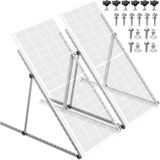 Panneau solaire - Support réglable - 114,3 cm - Lot de 2 - Pliable - Angles réglables multiples - Alliage d'aluminium - Convient aux camping-cars, toits et bateaux