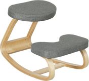 HOMCOM Knielende stoel - Berkenhout - 50x73x55cm - Grijs