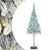 vidaXL Kerstboom met 300 leds, wit, 180 cm, PE en staal, kerstdecoratie, moderne kegel, besneeuwde boom voor woonkamer, decoratie binnen en buiten, herbruikbaar