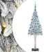 vidaXL Kerstboom met 300 leds, wit, 180 cm, PE en staal, kerstdecoratie, moderne kegel, besneeuwde boom voor woonkamer, decoratie binnen en buiten, herbruikbaar