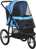 PawHut Hundebuggy Polyester, Stahl 111L x 58B x 107H cm Blauw