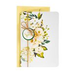 LINA OFFICINE GRAFICHE CREATIVE Elegante bruiloftskaart met applicatie en jute koord, met gouden envelop, 11,5 x 16,5 cm