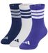 adidas Mixte enfant Chaussettes de sport rembourrées 3Stripes 3 paires Chaussettes, Violet pur/Gris clair chiné/Bleu foncé, 4-5 Ans