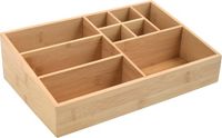 MSV Bamboe Lade Organizer – Badkamer Organizer en Cosmetica Organizer met 10 Vakken – Badkamer Opbergdoos voor Accessoires