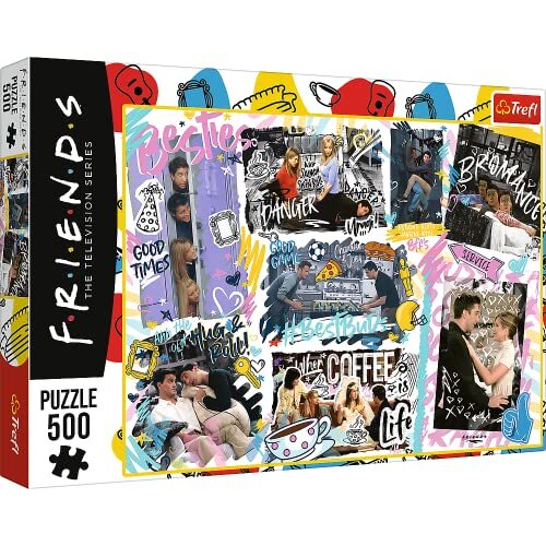 Trefl - Friends, Friends - Collage - 500 Stukjes Puzzel, Collage met Karakters uit de Friends-serie, Doe Het Zelf, Creatief Vermaak, Plezier, Klassieke Puzzels voor Volwassenen