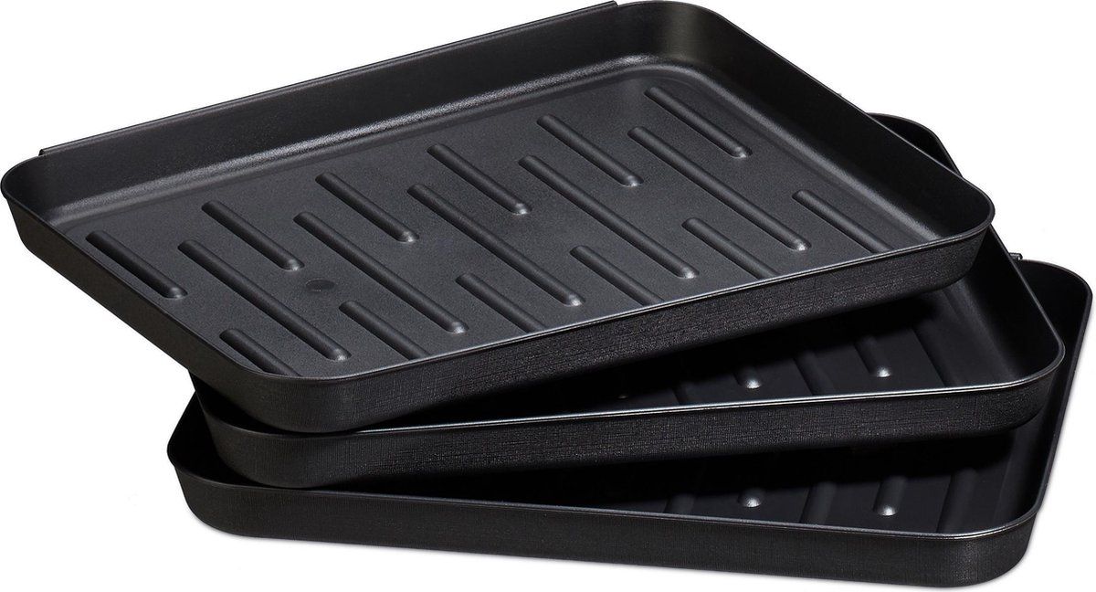 Relaxdays Schoenen afdruipschaal - 3x - zwart