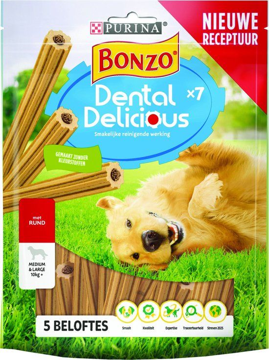 Bonzo Dental Delicious - Hondensnacks - Rund 200 g