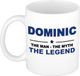 Bellatio Decorations naam cadeau mok - Dominic - man myth legend - koffiemok - 300 ml - collega - vaderdag
