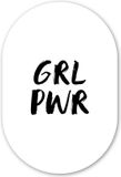 MuchoWow Grl pwr Oval Wall Decor - 80x120cm - Modern Print on Forex