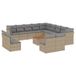 vidaXL 14-delige Loungeset met Kussens, Poly Rattan, Gemengd Beige