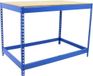 Merkloos BT-Basic établi table de travail 400 kg charge 900 x 1200 x 450 mm bleu/bois