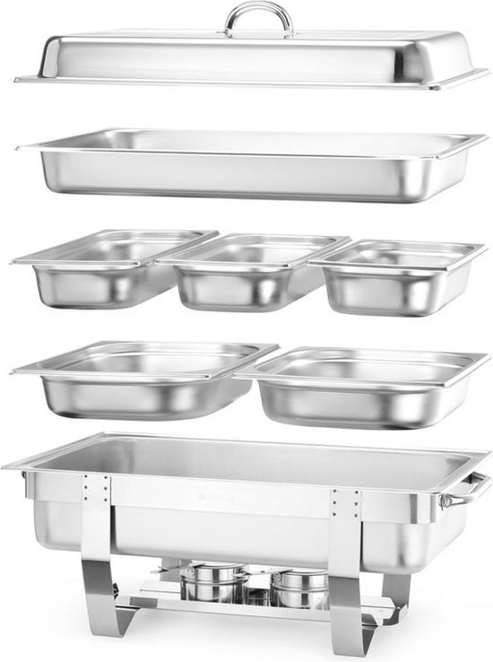 Hendi Chafing Dish Set + 5 extra Bakken | RVS | 585x385x(H)315mm
