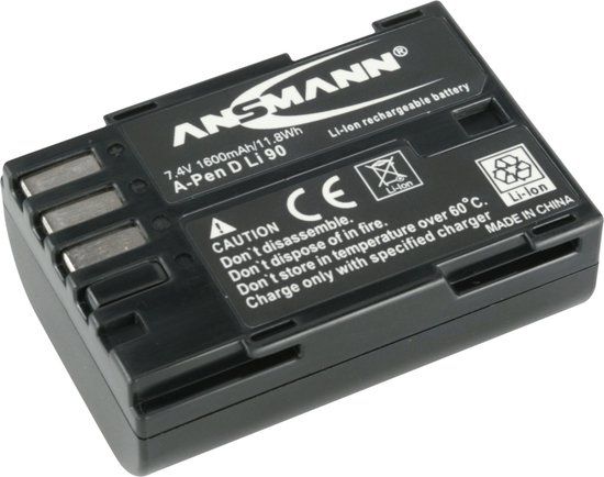 Ansmann A-Pen D-LI90 - 1600 mAh - Li-Ion - Fotobatterij
