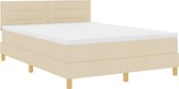 vidaXL Boxspringbed met hoofdbord Crème 160 x 200 cm Stof