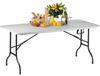 Table pliante, métal, blanc, 76x183x72 cm, capacité de charge jusqu'à 100 kg