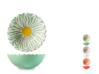 H&H Set van 6 keramische kommen bloemvorm Ø 16 cm vaatwasmachine- en magnetronbestendig