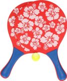 T & F creations Beachball set - rood - bloemenprint - hout - batjes met bal
