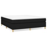 vidaXL Boxspringbed met matras, stof, zwart, 180x200 cm