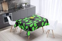 Bonamaison Tafelkleed, Anti-Mold, Sneldrogend, Waterdicht, 100% Polyester Tafellaken, Neon groene rook, 140 x 140 Cm