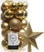 Decoris Boules de Noël 30x Pièces - Or 4/5/6 cm Plastique Mat/Brillant/Paillettes Mixte et Plastique Étoile 19 cm