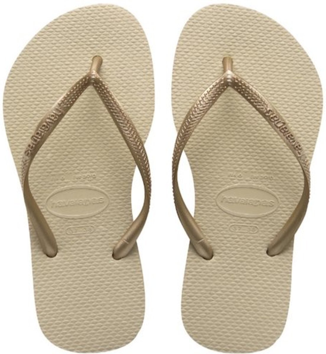 Havaianas Slim Slippers Dames - Sand Grey/L. Golden