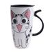 lachineuse - Grote mok XXL - Kawaii Happy Cat 600 ml - Japans design | Japanse mok voor thee en koffie – met geïsoleerd deksel – Lucky Cat – mok cadeau-idee Japan Azië – reuzenmok