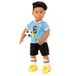 Our Generation Posable 45,7 cm Boy Doll – Lifelike Brown Eyes & Zigzag Haircut Line Design – Voetbaluniform & Accessoires – Pretend Play – Speelgoed voor kinderen van 3 jaar oud & Up – Mateo