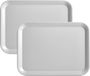 Set van 2x stuks grijze dienbladen rechthoek melamine 44 x 32 cm