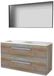 Basic-Line Framed 46 Badkamermeubelset - 120 x 46 cm - Met Grepen - 2 Lades - Acryl Wastafel - Zonder Kraangat - Spiegel met Zwart Aluminium Frame - Scotch Oak