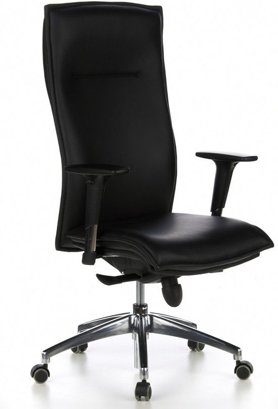HJH OFFICE Bureaustoel Murano 20 Fijnleder - Zwart