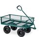 Relaxdays bolderkar - luchtbanden - draagvermogen 200 kg - transportkar staal - groen